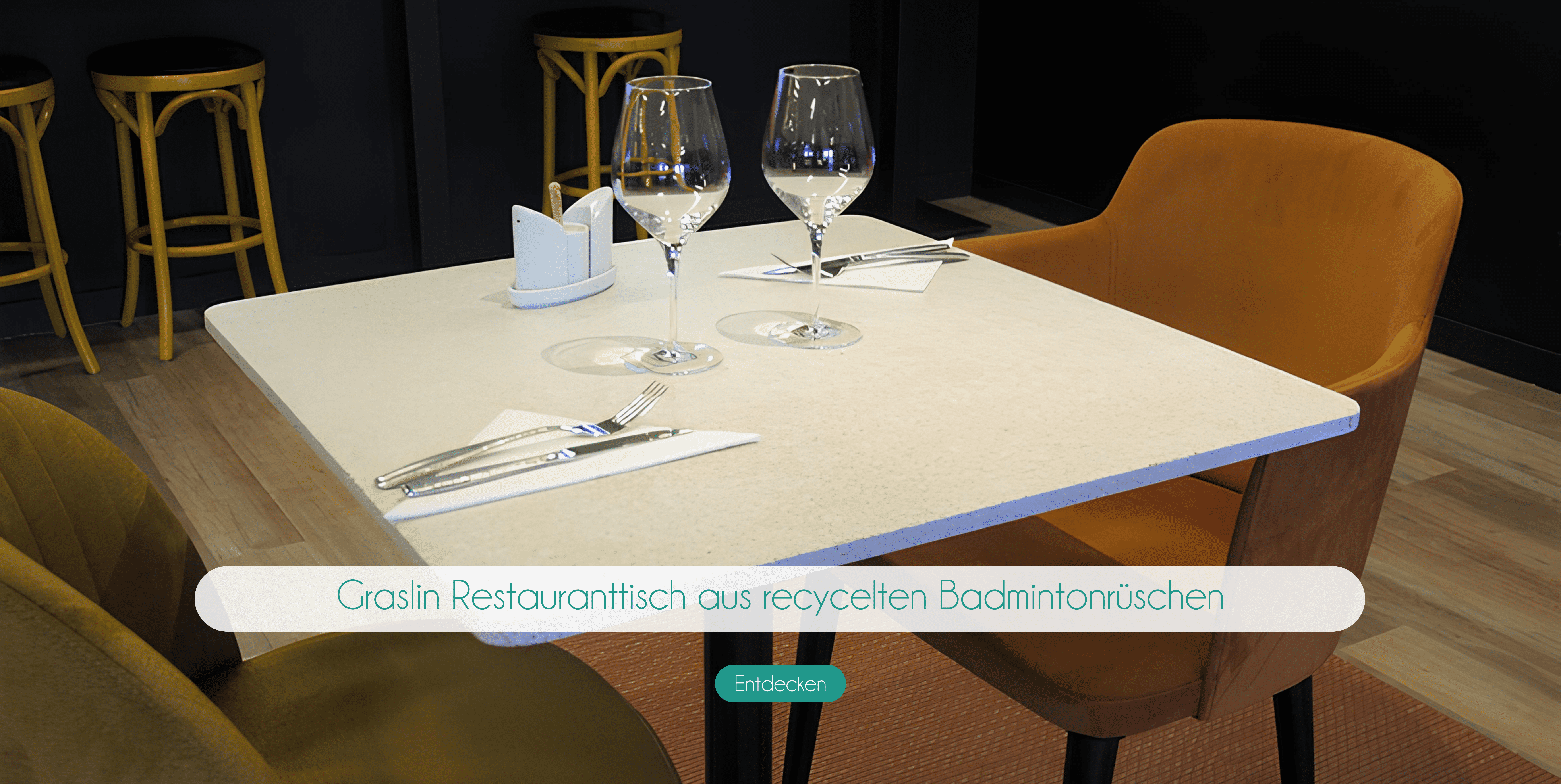 Graslin Restauranttisch aus recycelten Badmintonrüschen